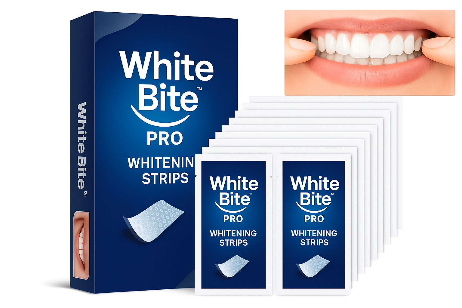 White Bite Pro™ Deep Clean Whitening Strips – 21 Treatments, Enamel-Safe, No Sensitivity